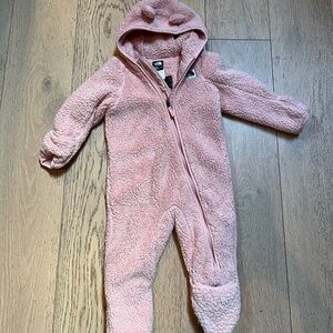 EUC North Face fleece zip suit with ears - 18-24 mo